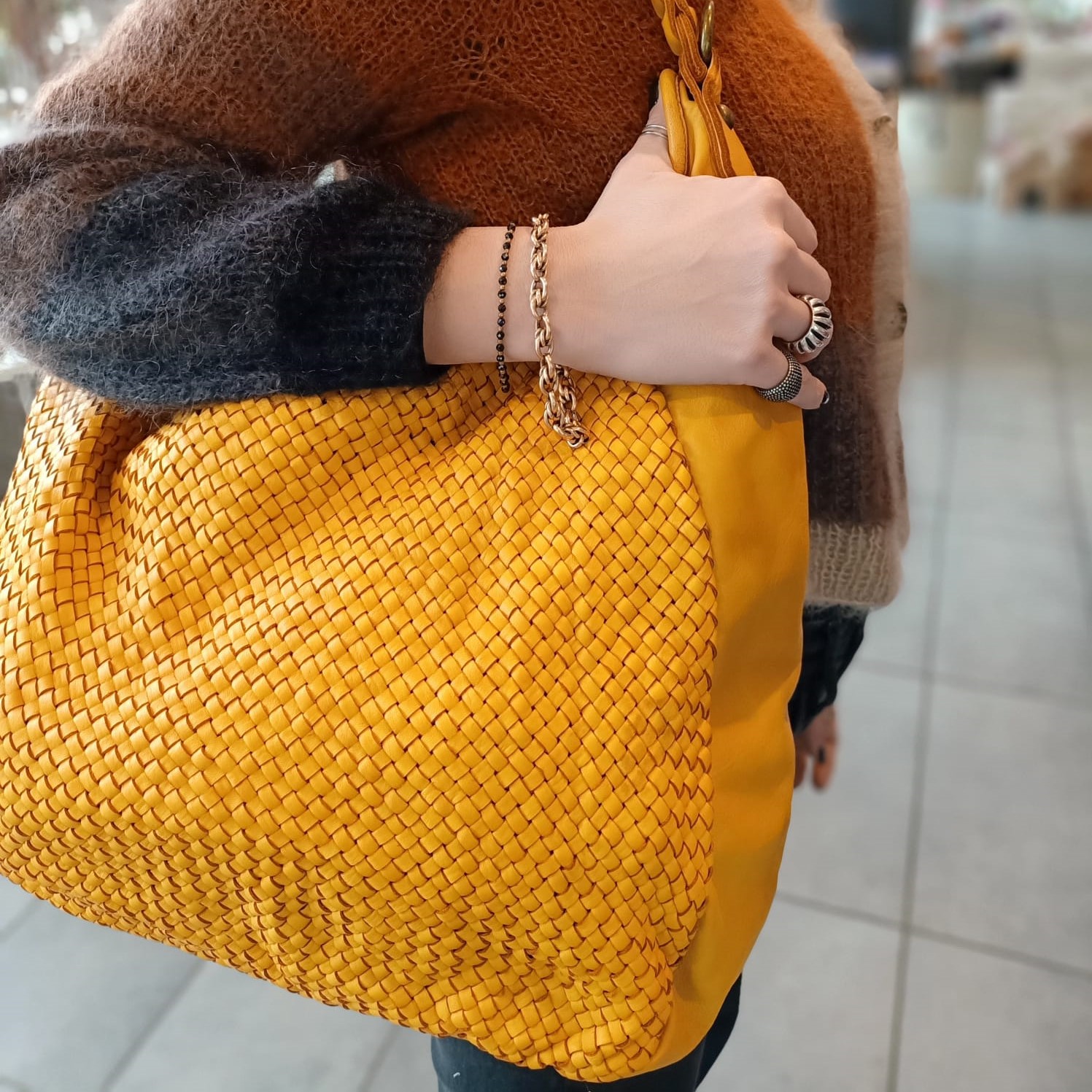Borsa intreccio Yellow 1