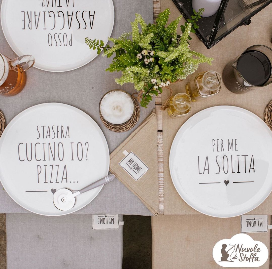 piatto pizza nuvole di stoffa