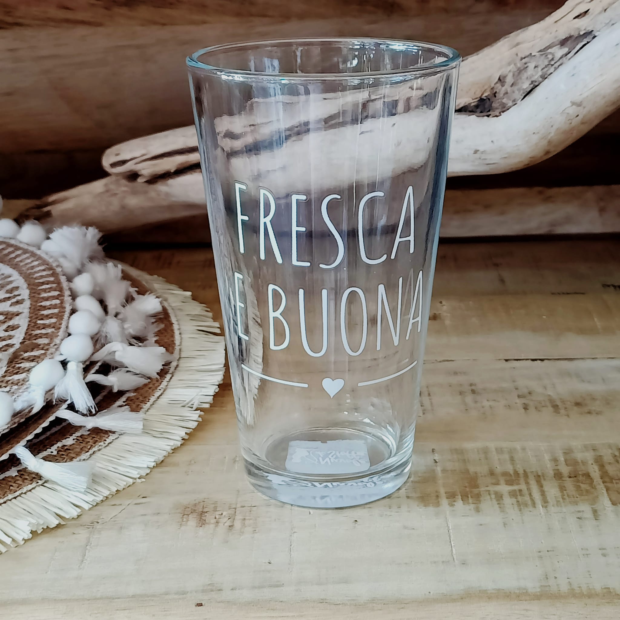 Bicchiere vetro "fresca e buona"