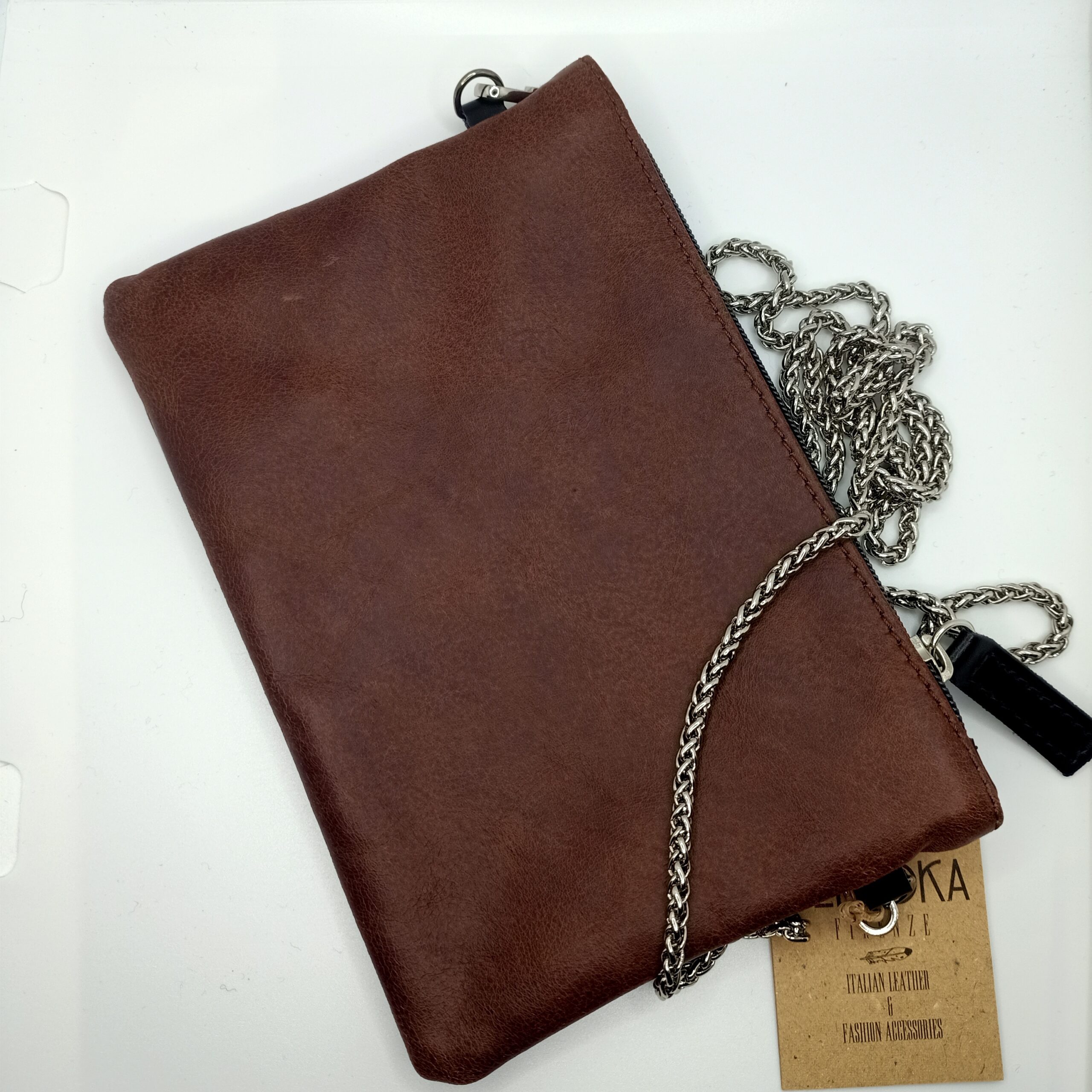 Pochette in Pelle Marrone