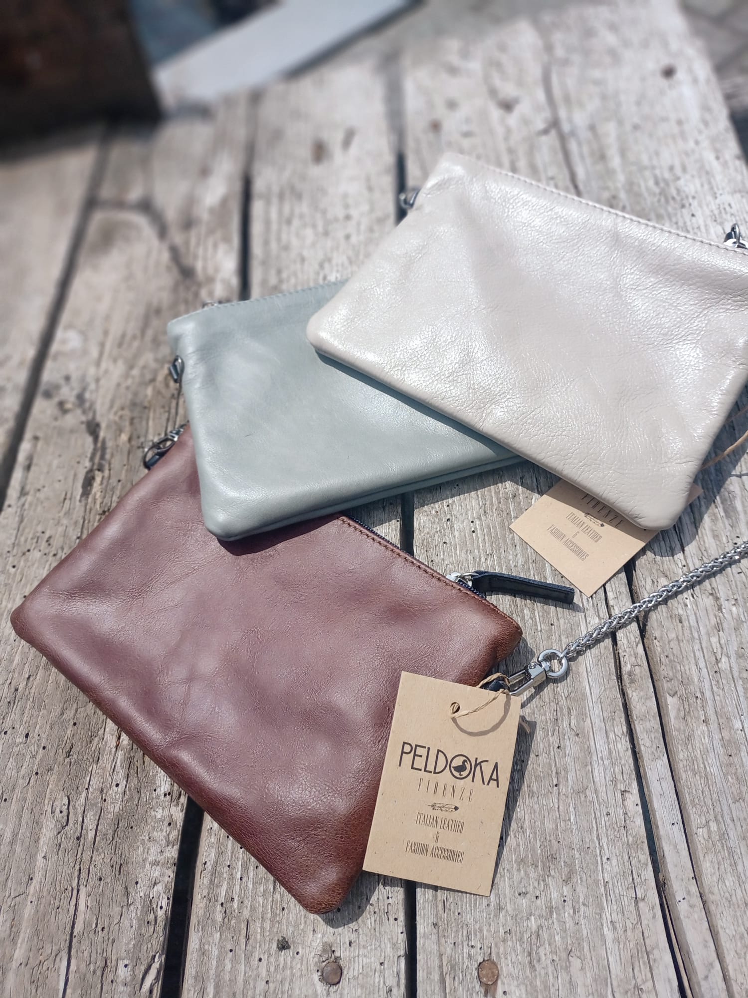 Pochette in vera pelle