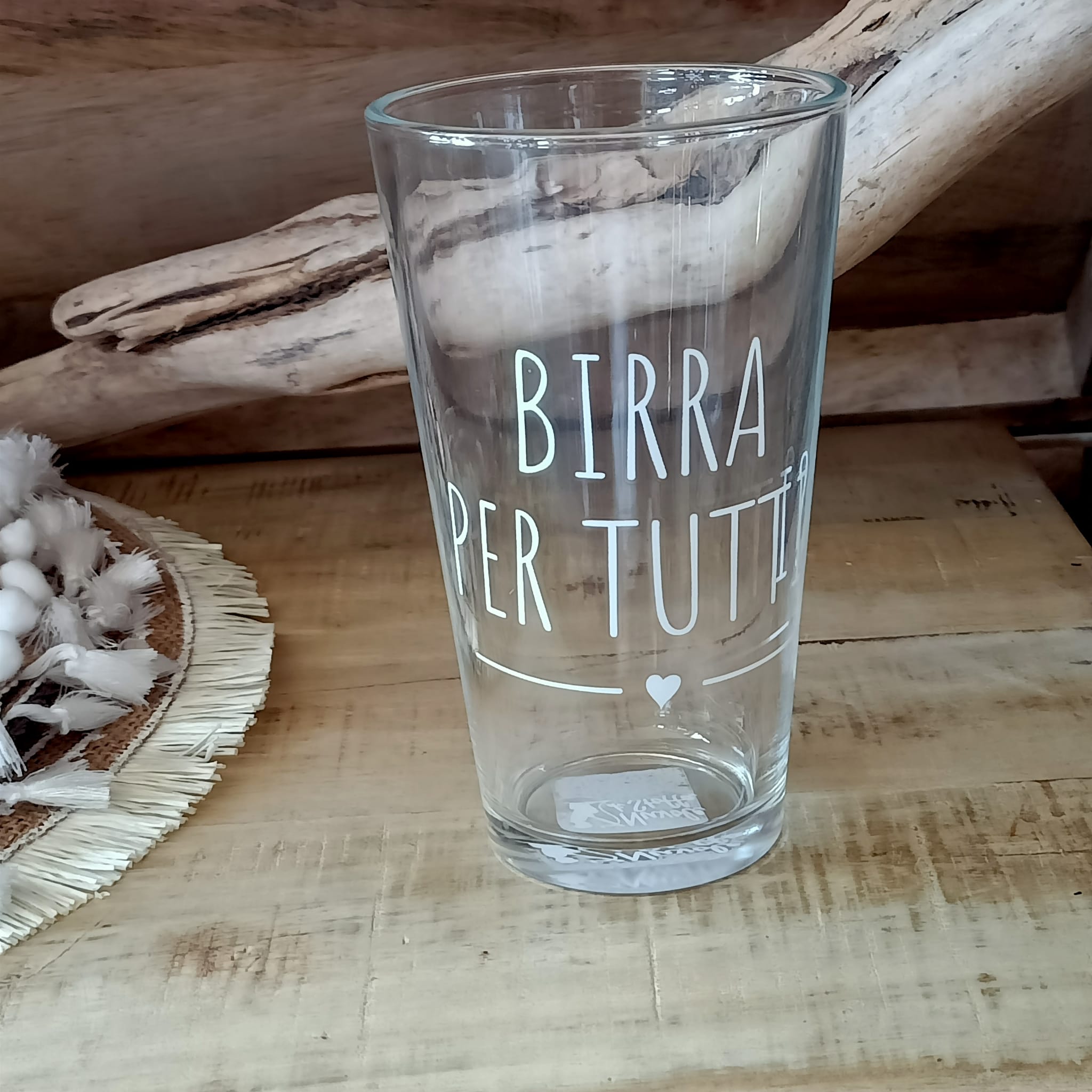 Bicchiere vetro "birra per tutti"