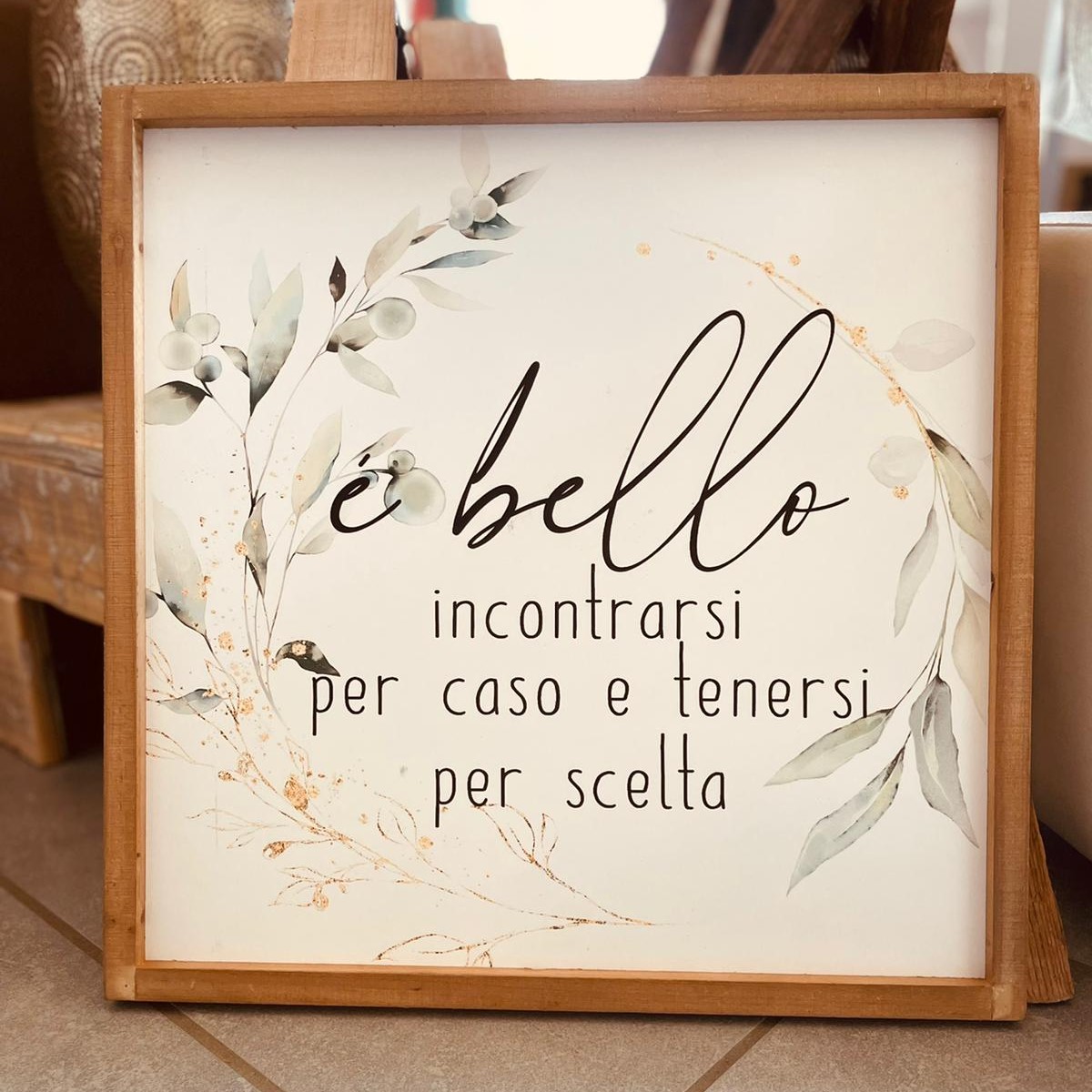 Quadretto scritta è bello incontrarsi