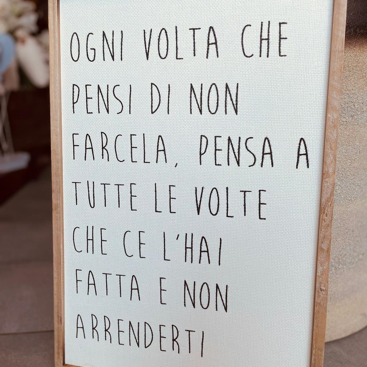 Quadretto scritta ogni volta che pensi