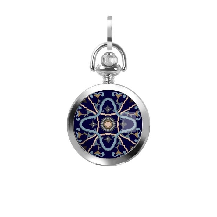 orologio maiolica blu