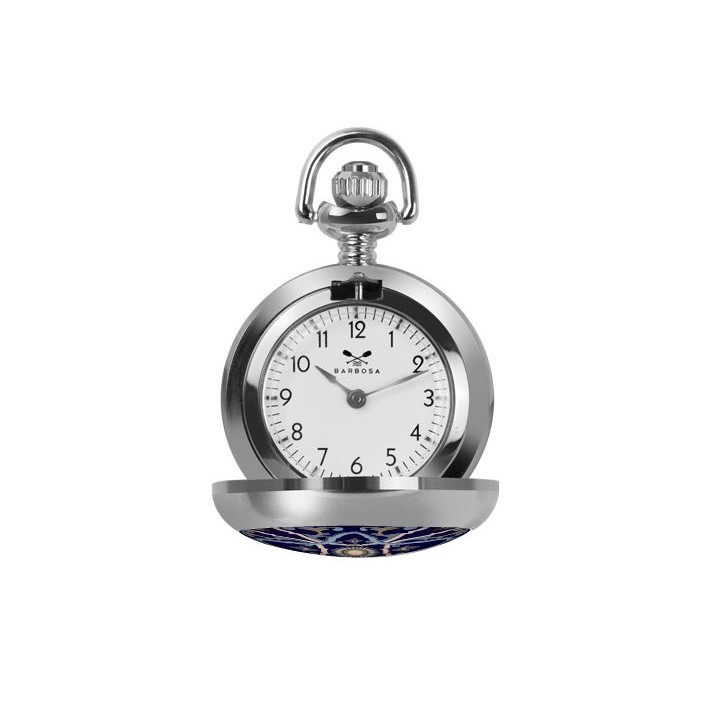 orologio maiolica blu