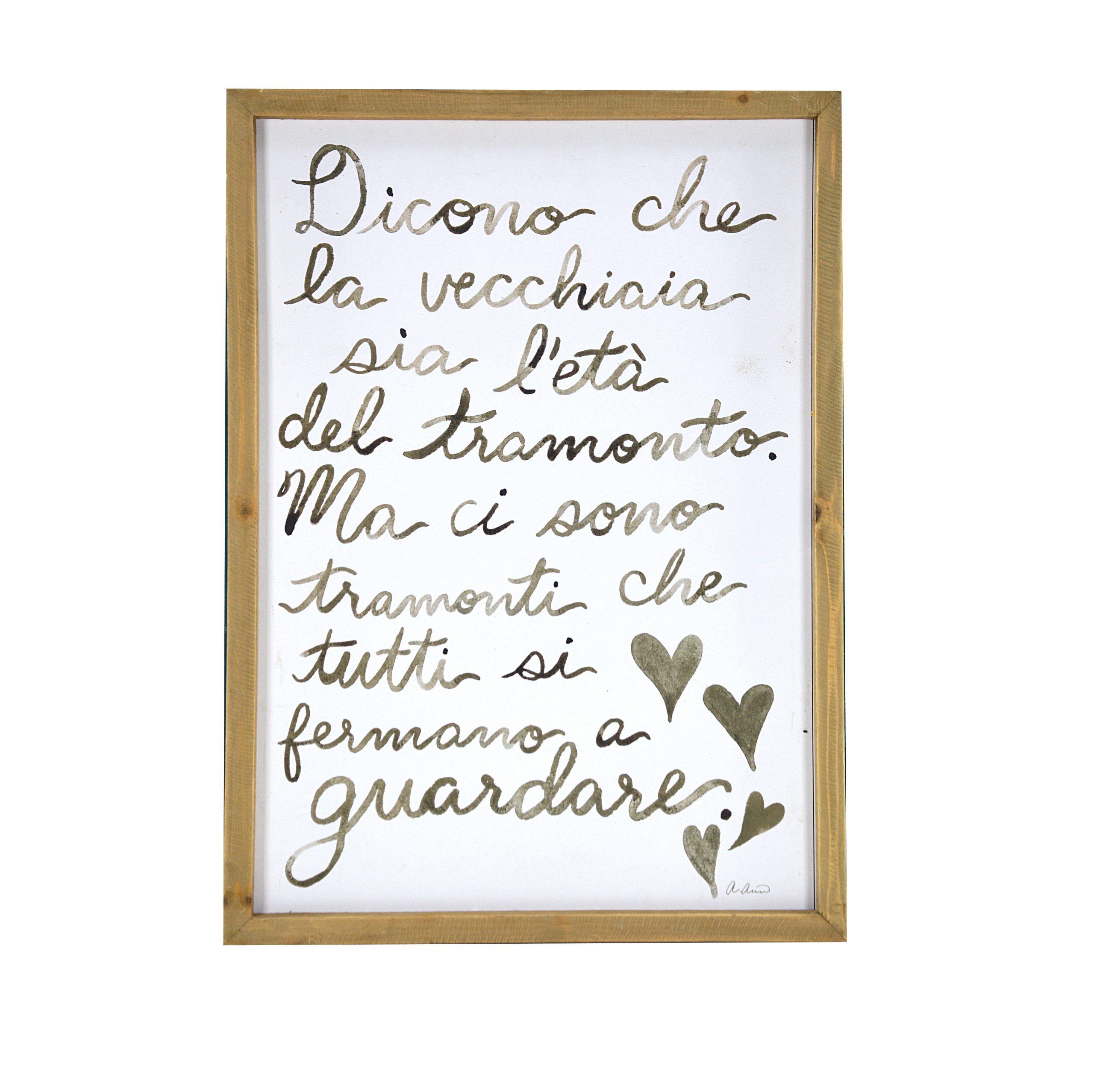 Quadretto scritta dicono che la vecchiaia