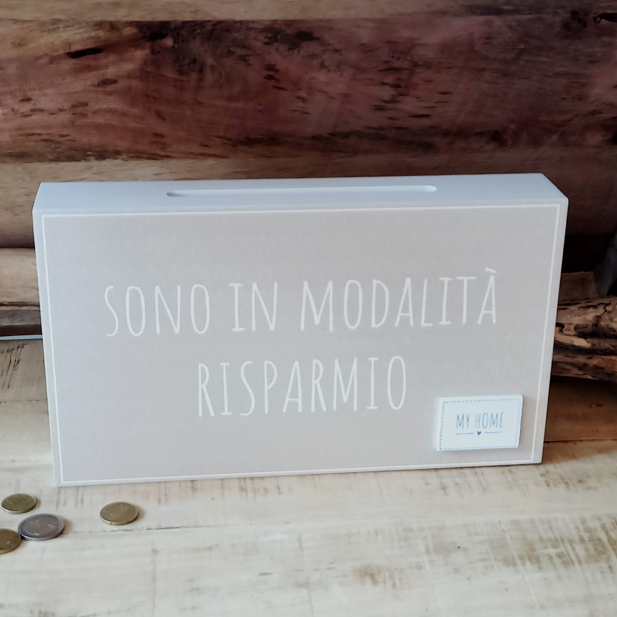 Salvadanaio "Sono in modalità risparmio"