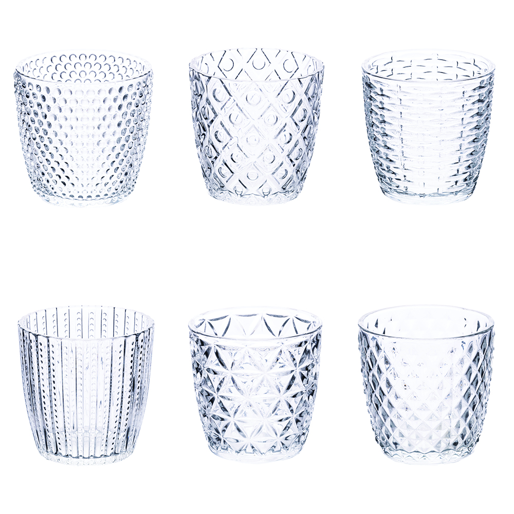 Set Bicchieri Acqua Trasparenti Geometrie