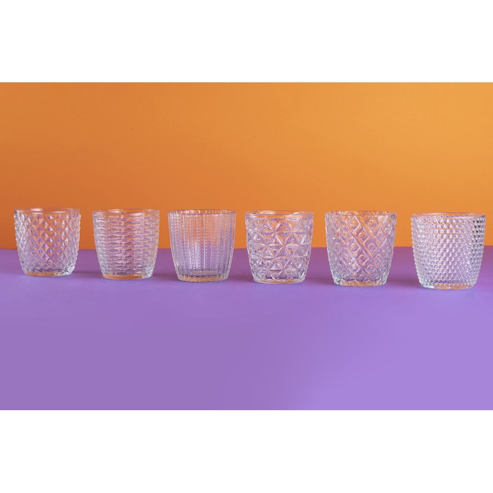 Set Bicchieri Acqua Trasparenti Geometrie - immagine 2