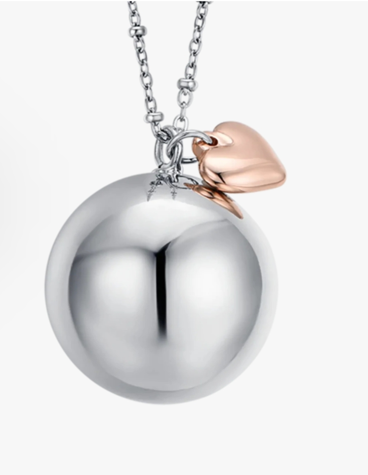 Collana Chiama Angeli Acciaio e Cuore Rosè - immagine 2