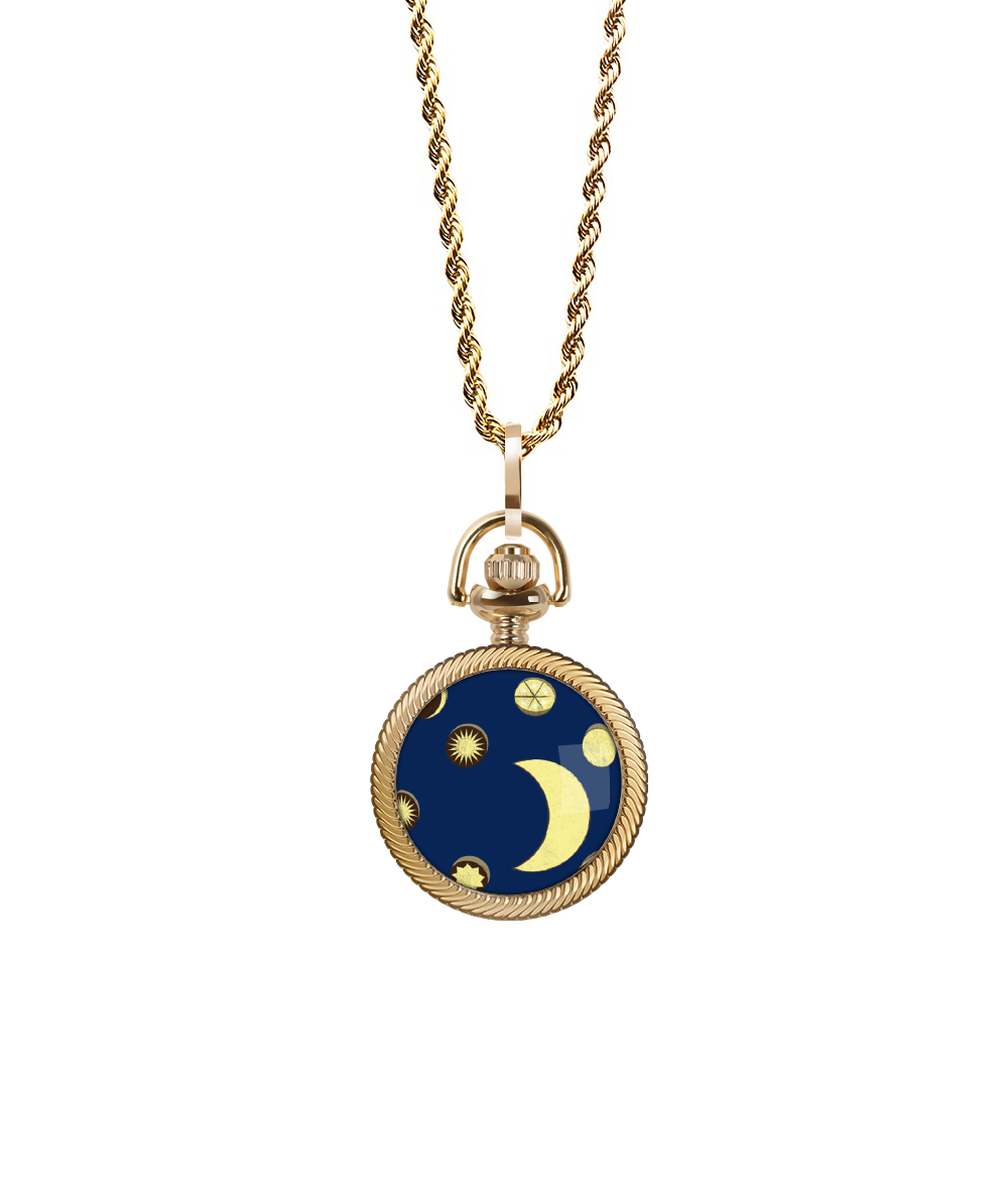 Pocket Sole Luna con Collana Fune Oro