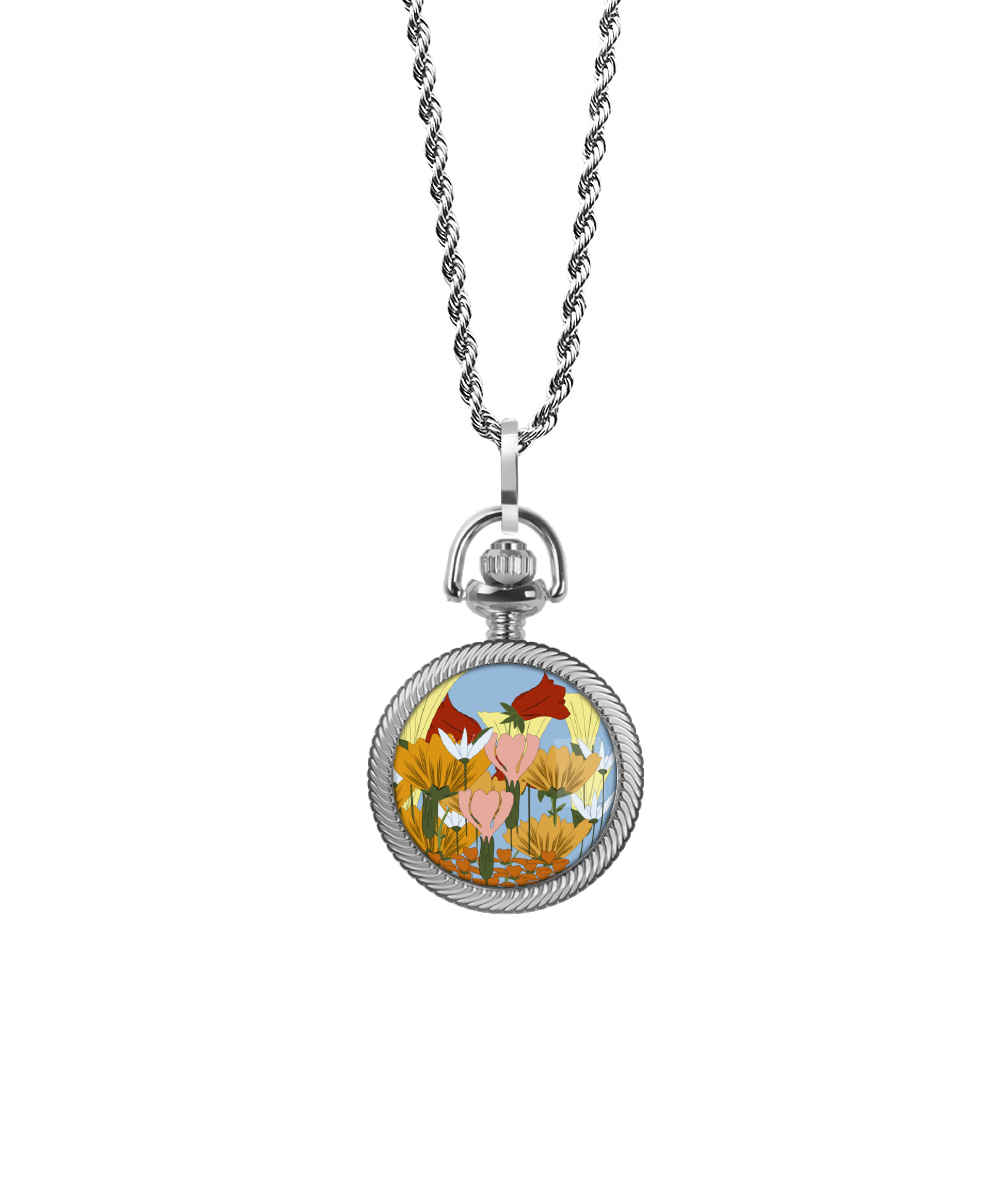 Pocket Flower con Collana Fune Acciaio