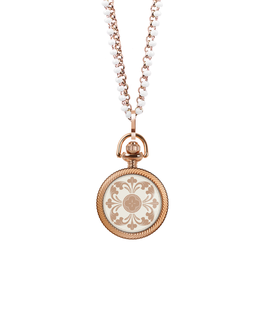Pocket Maiolica Beige con Collana Rollò Rosè