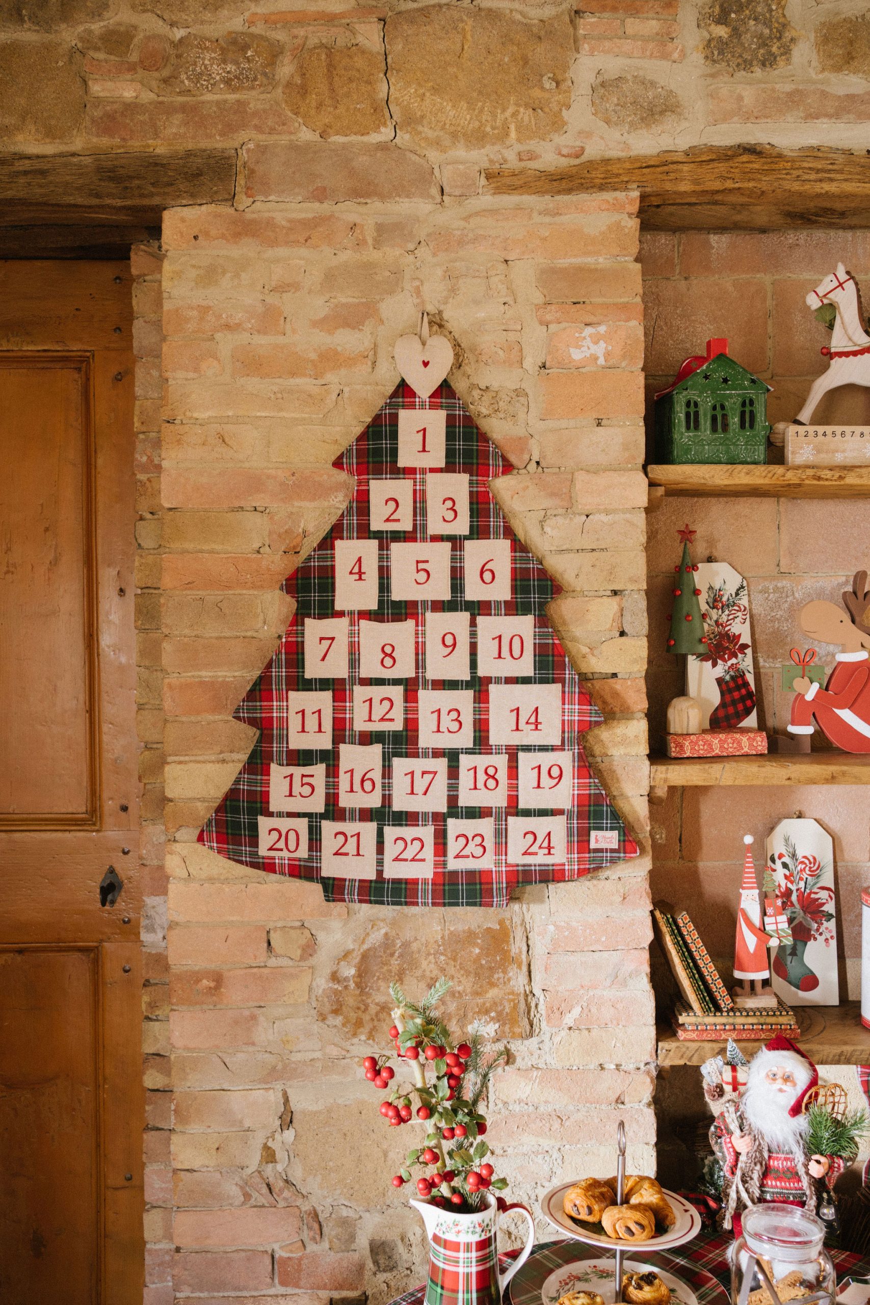 Calendario Avvento in Tessuto Tartan - immagine 3