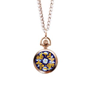 Pocket Maiolica Blu e Collana Pietre Bianche