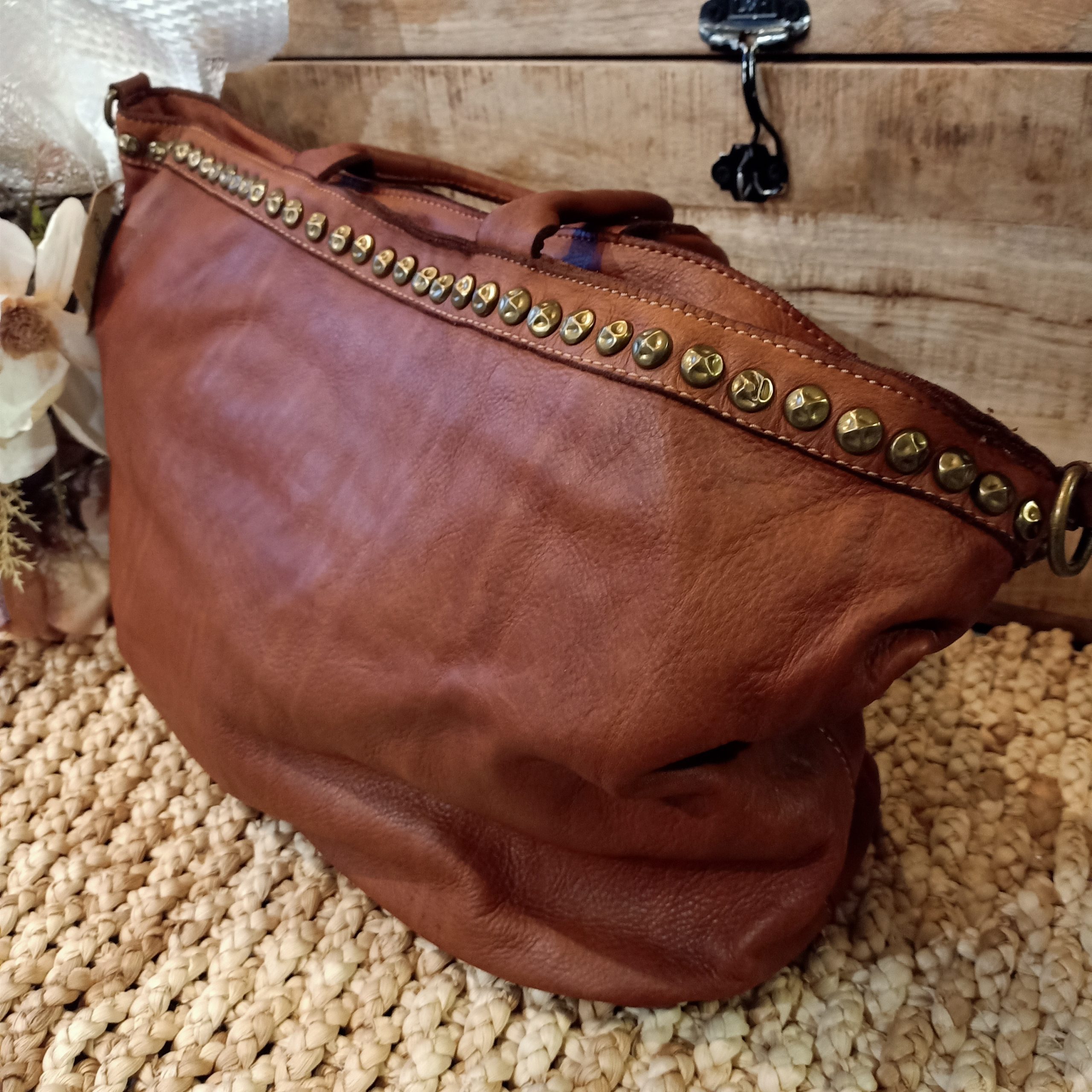 Borsa Borchie Cognac - immagine 2
