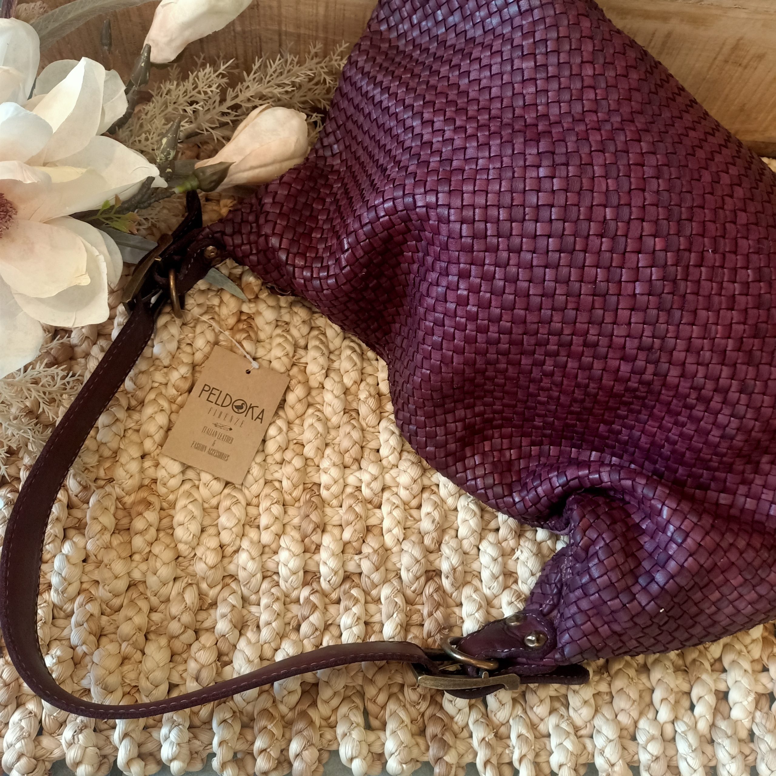 Borsa Sacca Intreccio Bordeaux