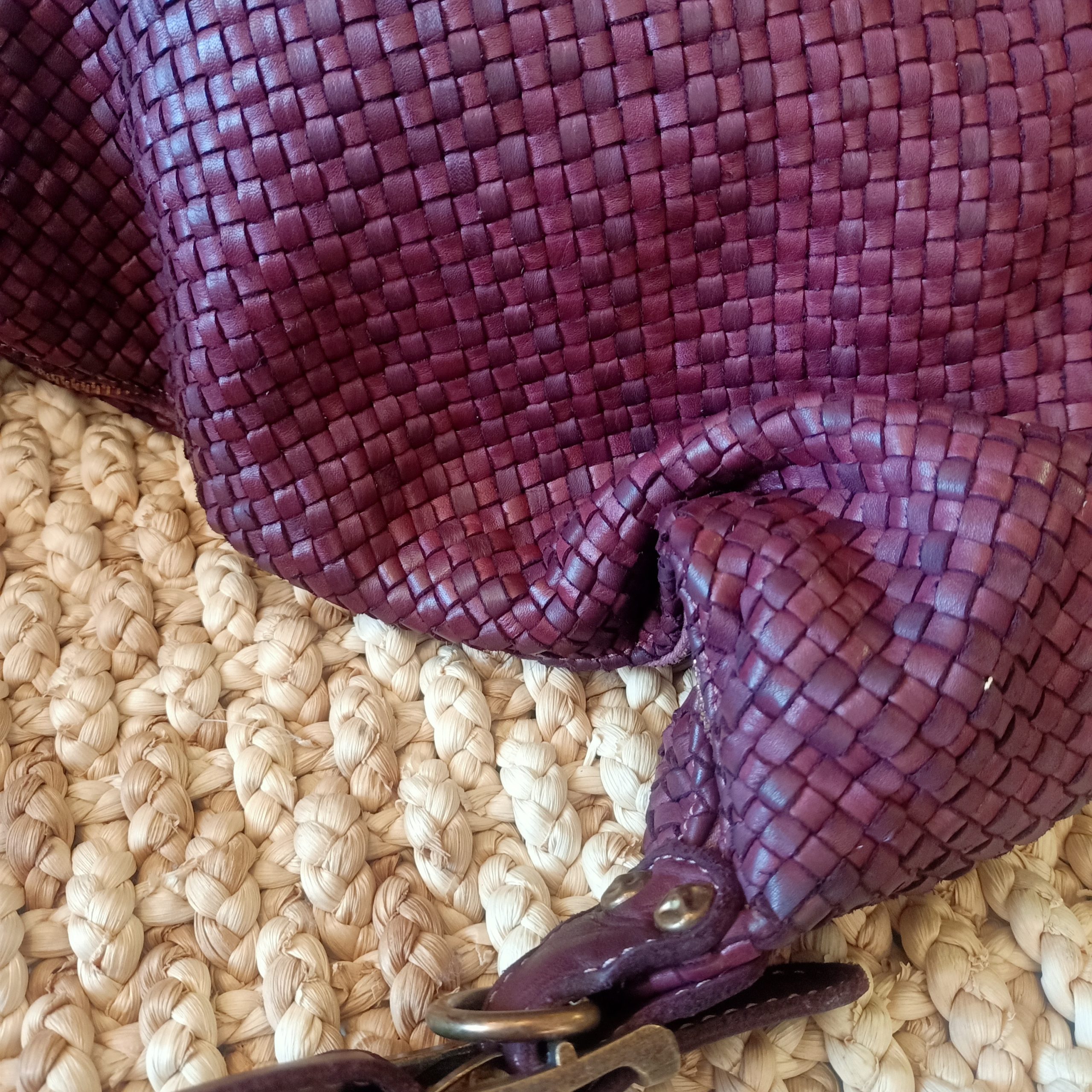 Borsa Sacca Intreccio Bordeaux - immagine 4