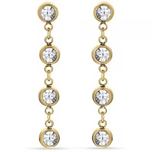 Orecchini IP Gold con Cristalli Bianchi