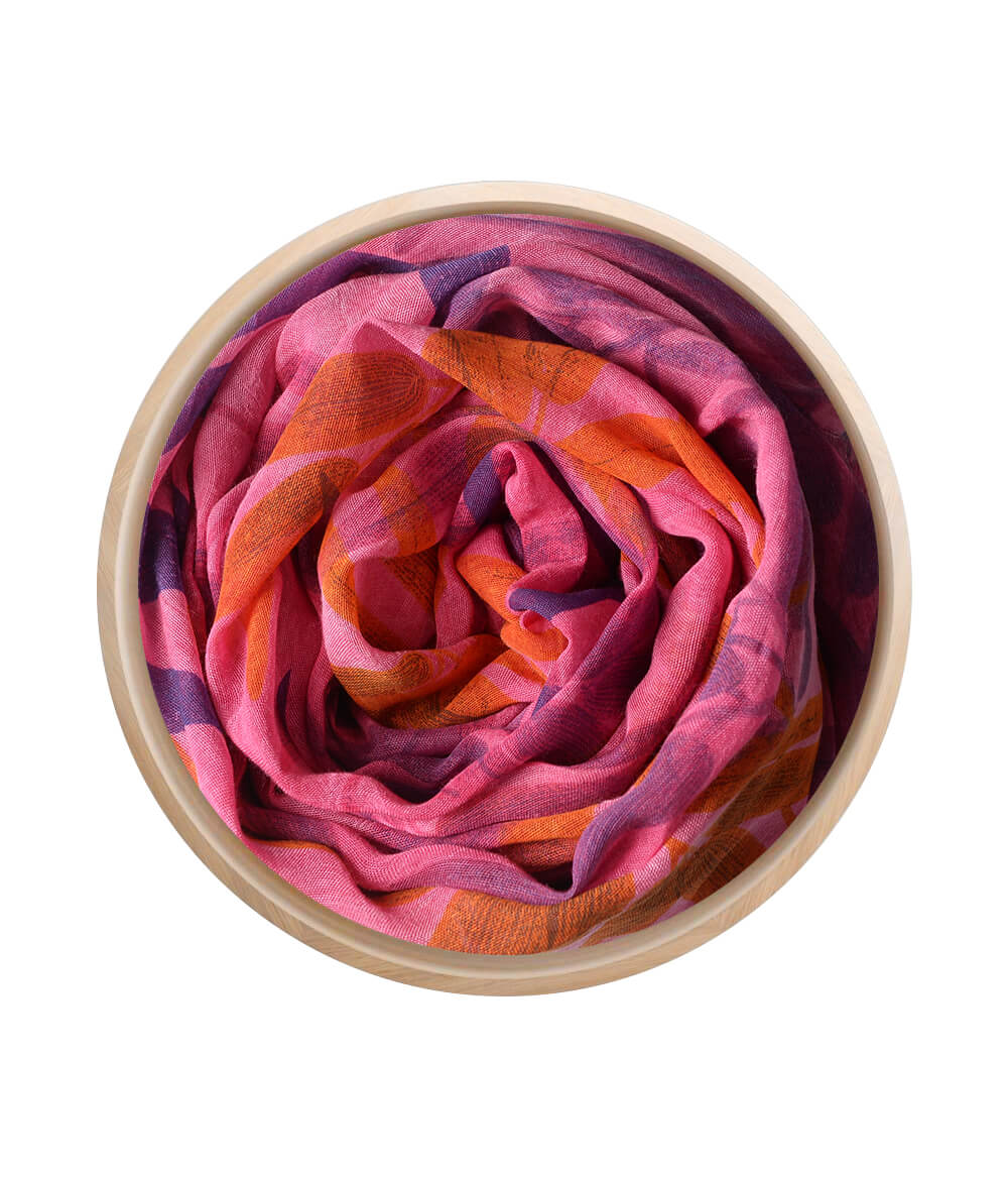 Foulard Hokusai Fuxia