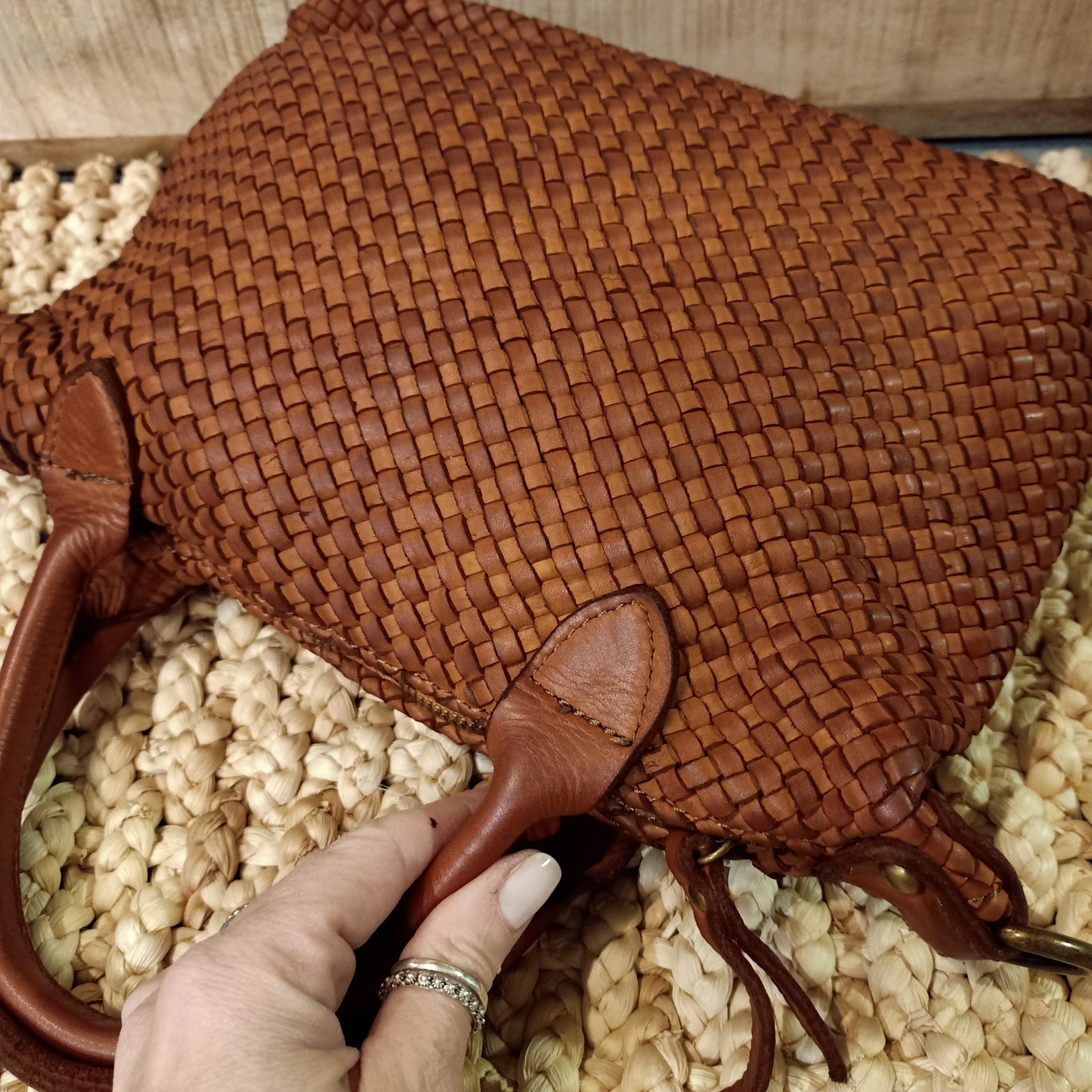Borsa Intrecciata Cognac - immagine 2