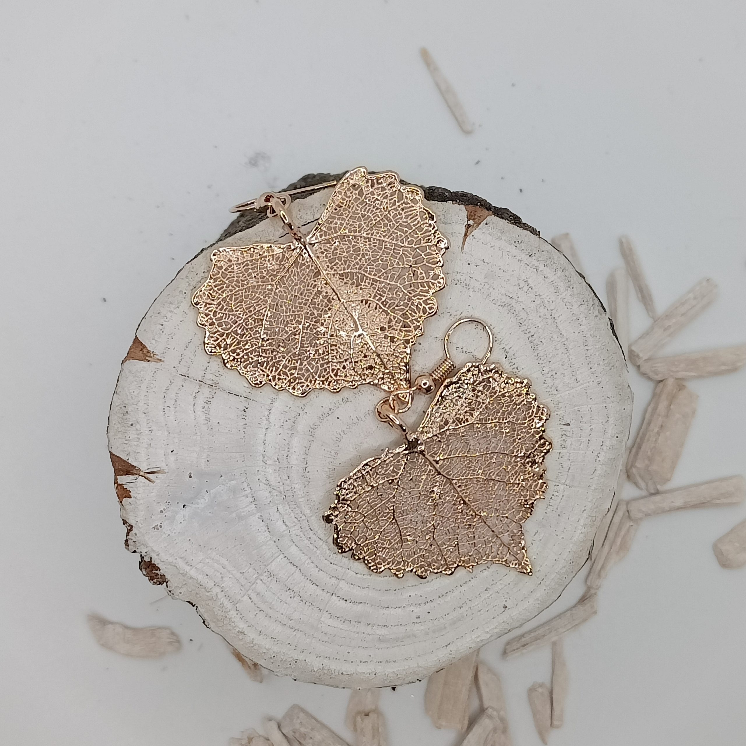 Orecchini Cotone Naturale Oro Rosa - immagine 2