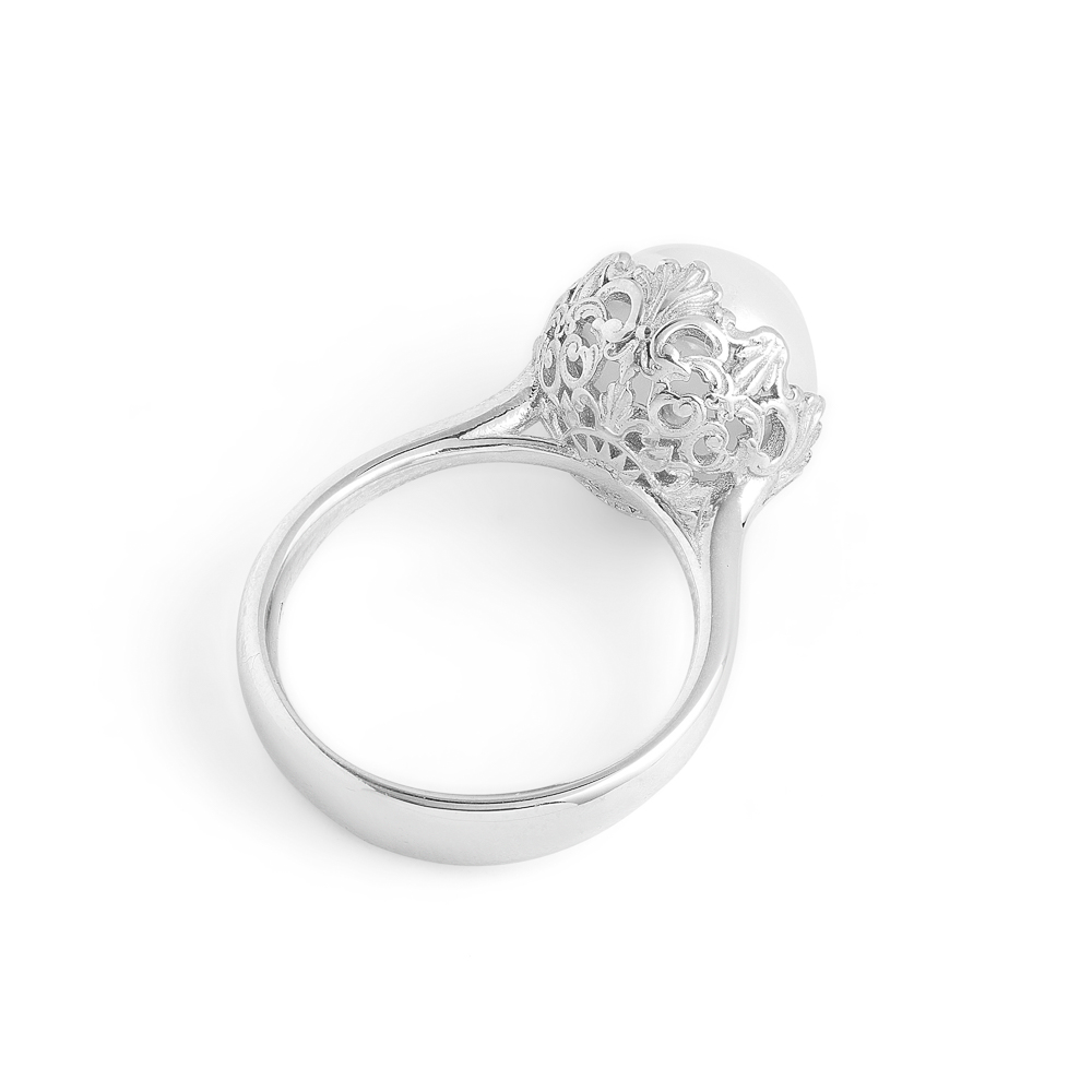 Anello Barocco Perla Di Fiume - immagine 2