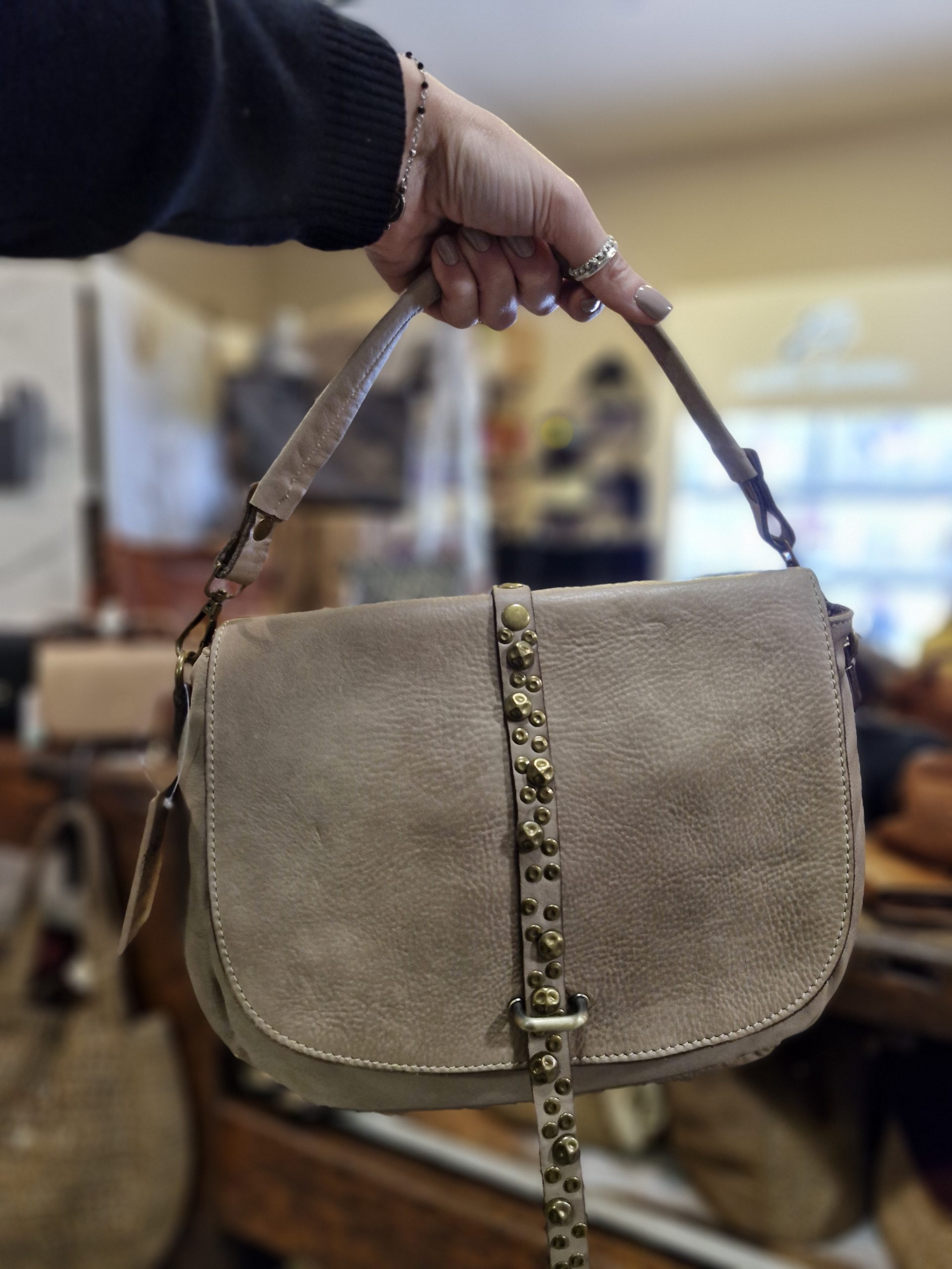 Tracolla Pelle Taupe