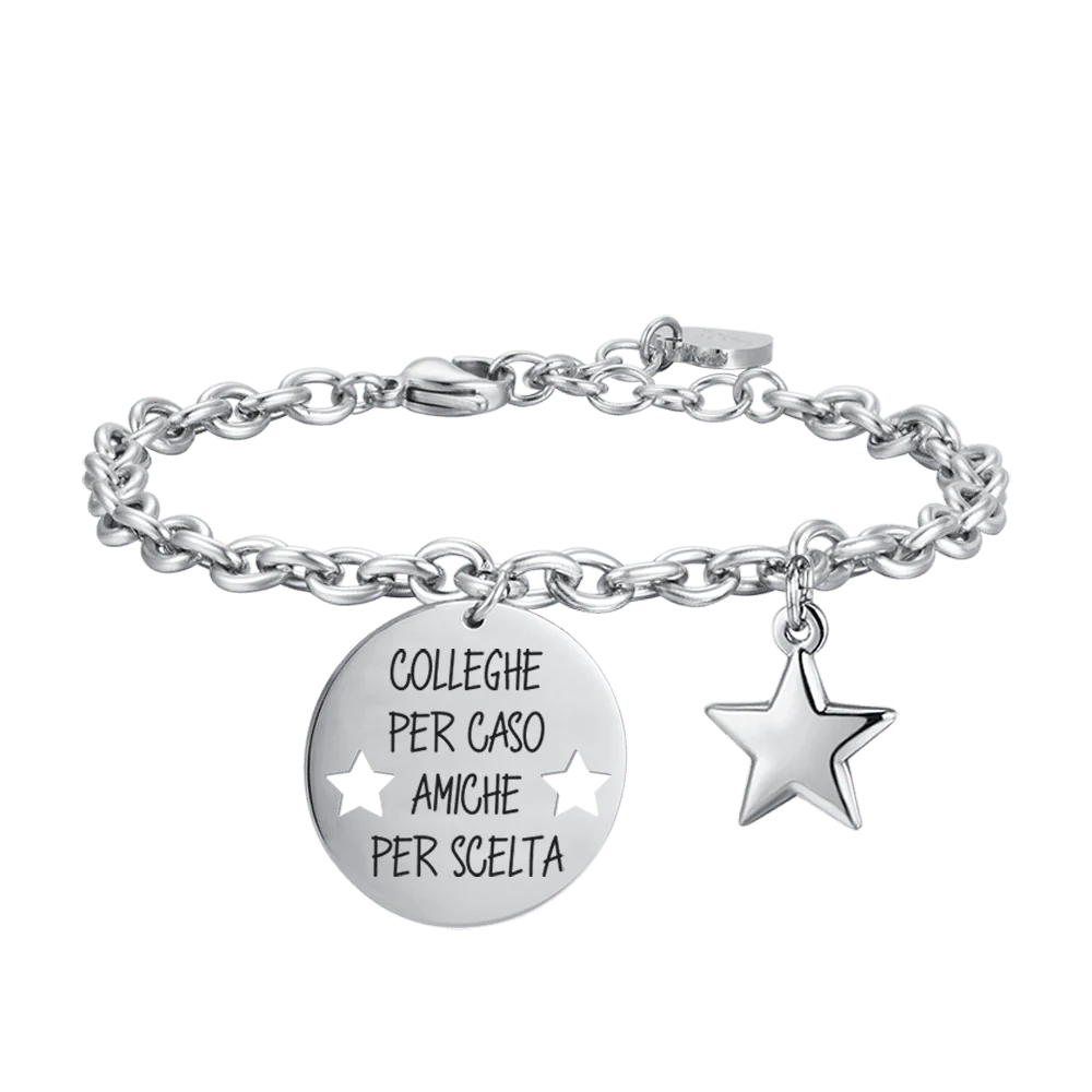 Bracciale Acciaio "Colleghe Per Caso, Amiche Per Scelta"