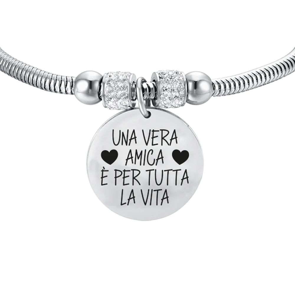 Bracciale Acciaio "Una VeraAmica è Per Tutta La Vita" - immagine 2