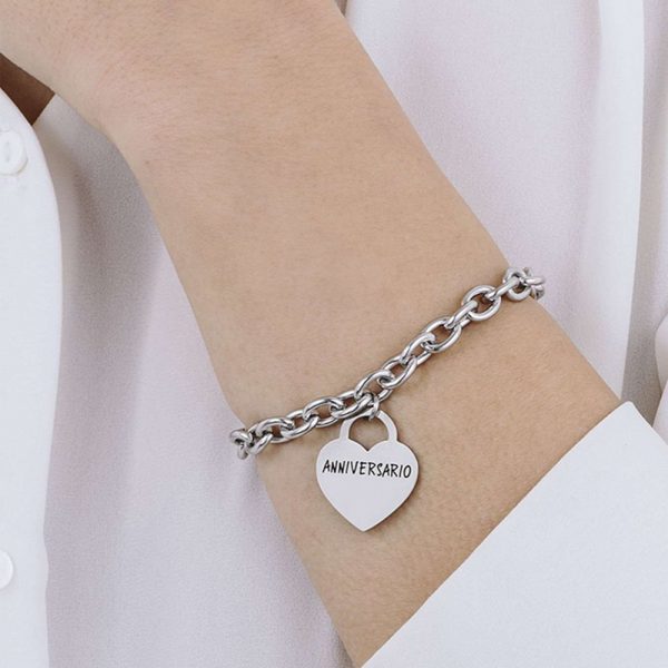 Bracciale Acciaio con Cuore Anniversario - immagine 3