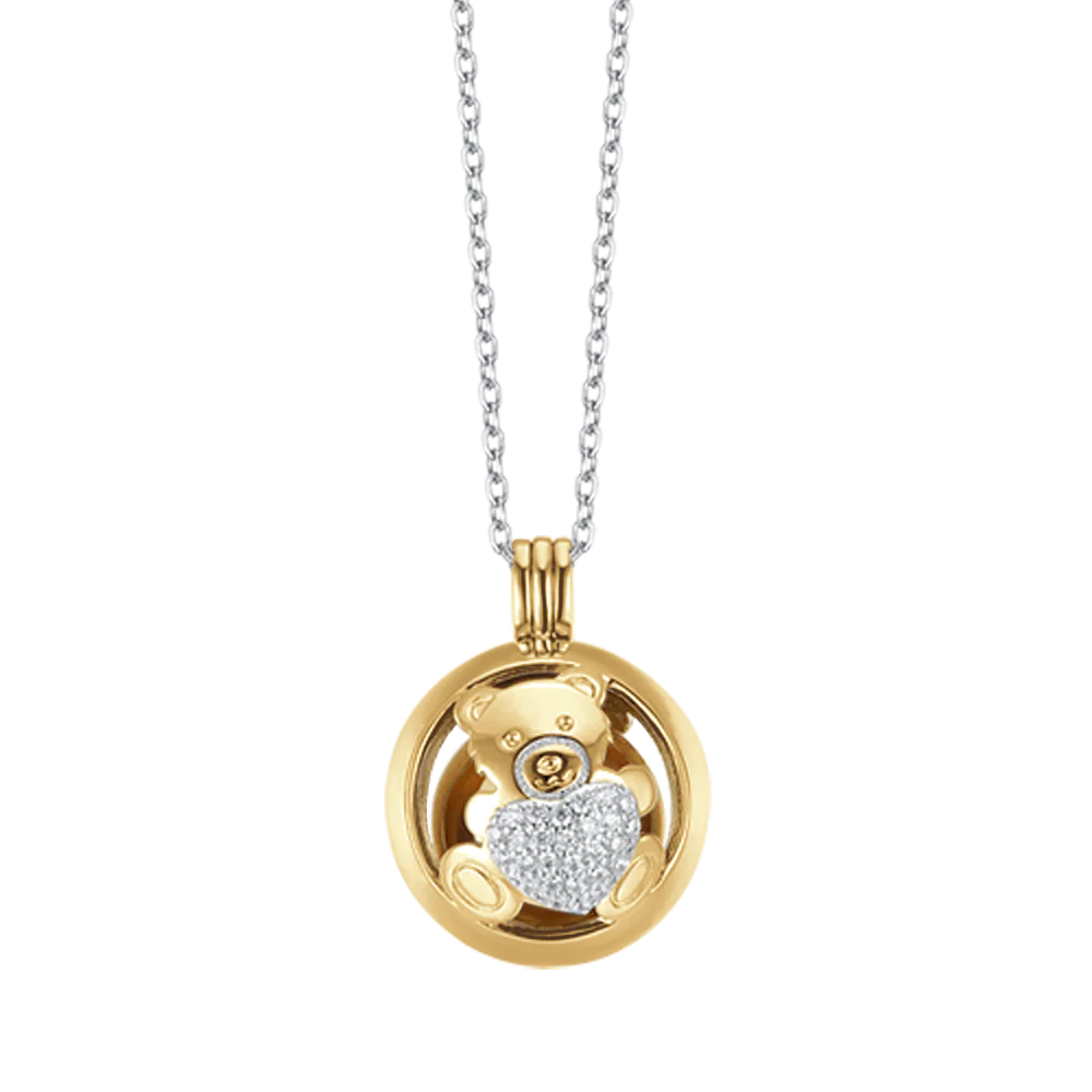 Collana Chiama Angeli Acciaio e Orsetto IP Gold - immagine 3