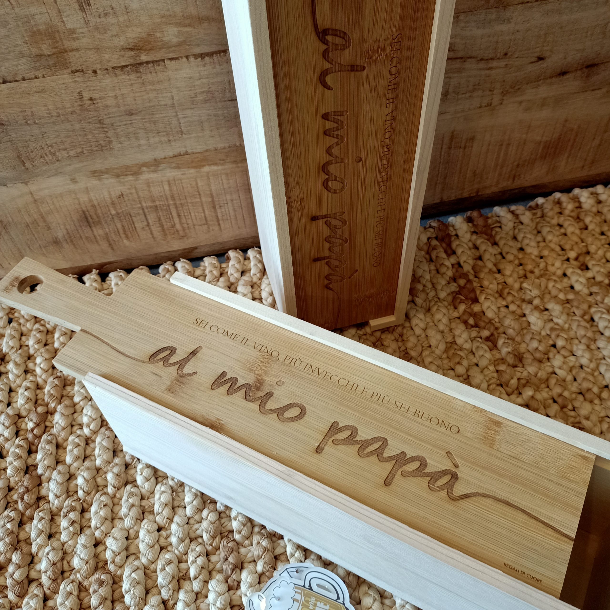 Scatola Legno per Bottiglia con Tagliere - immagine 3