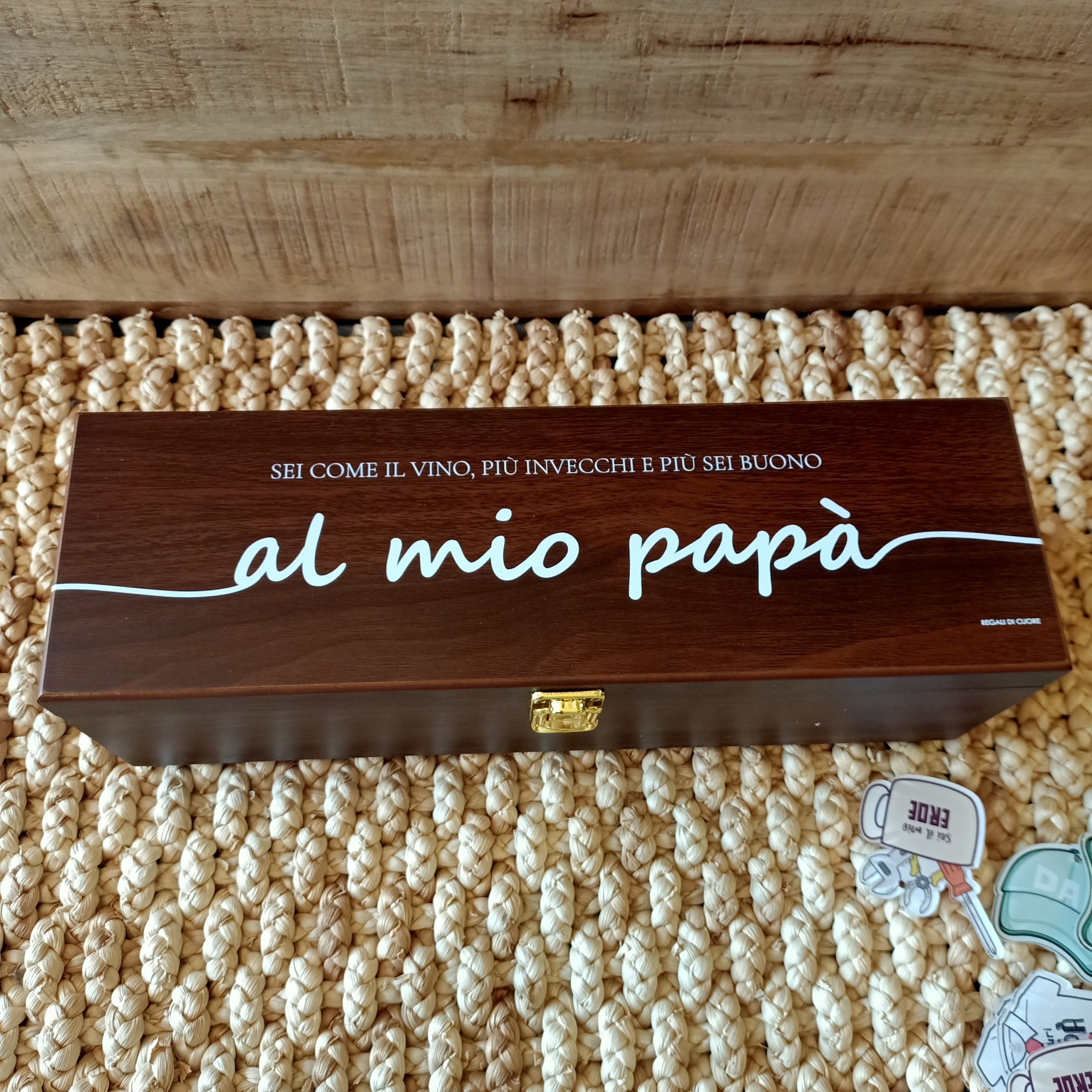 Scatola Legno per Bottiglia con Accessori - immagine 2