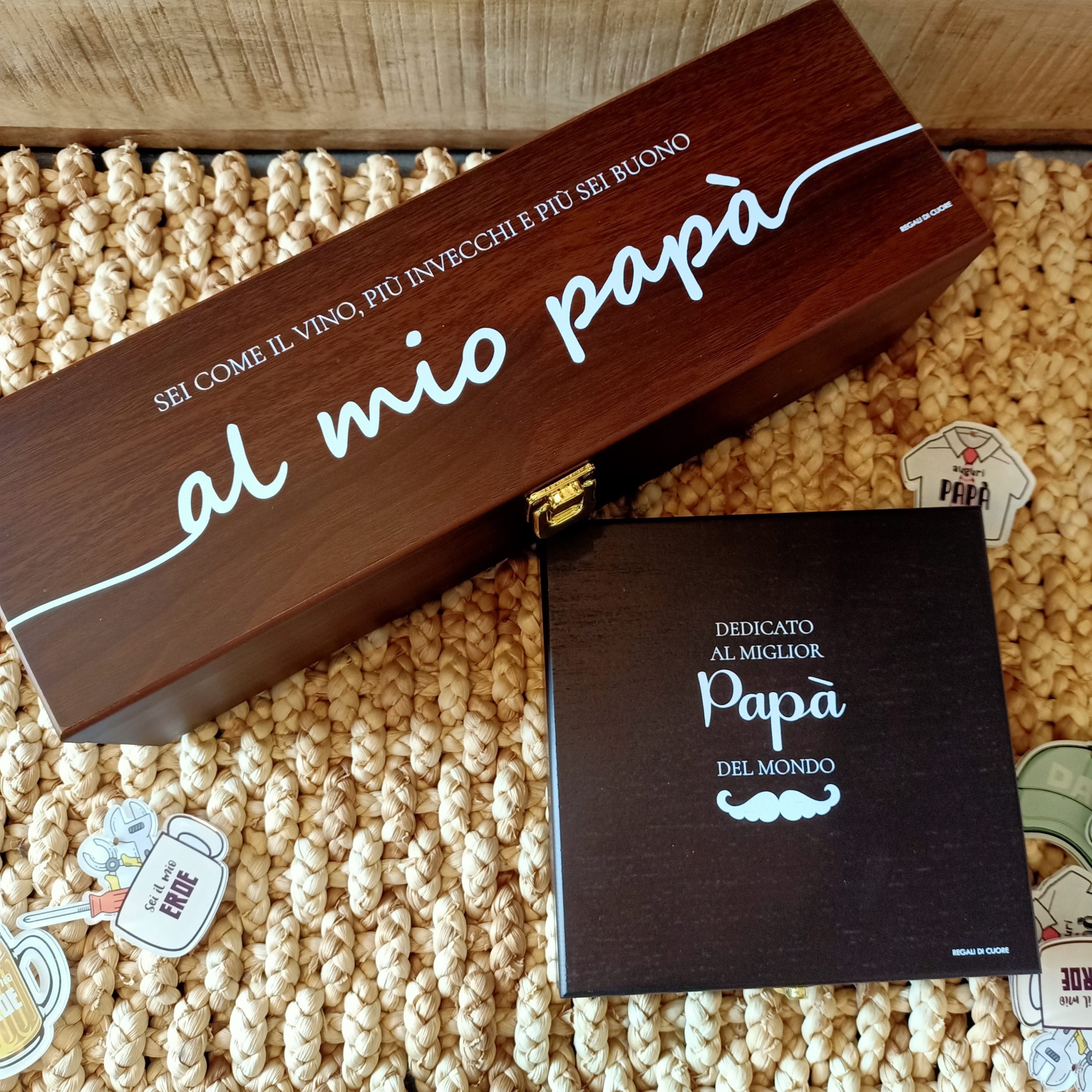 Scatola Legno per Bottiglia con Accessori