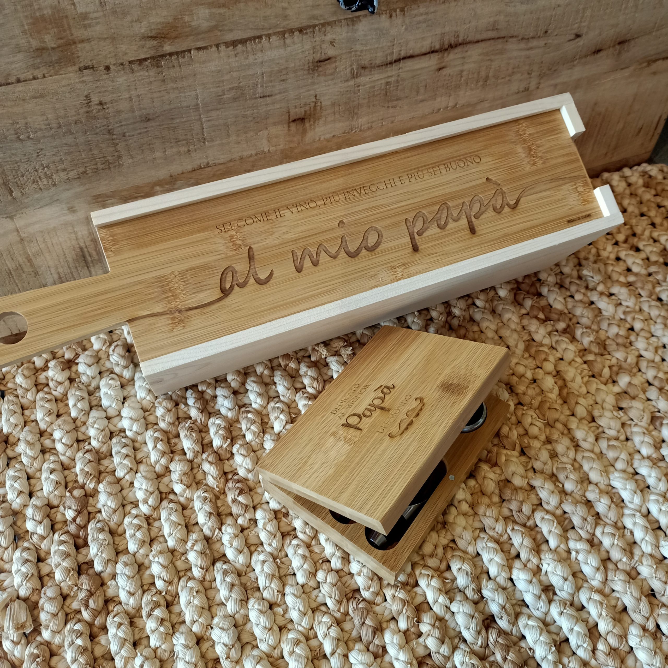 Scatola Legno per Bottiglia con Tagliere